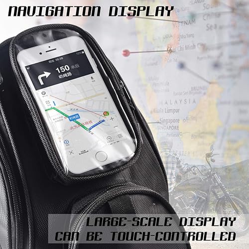 Miniatura 5 de KATUR Bolsa para tanque de combustible de gasolina para motocicleta, tela Oxford impermeable con fuerte bolsa magnética compatible con Harley Honda