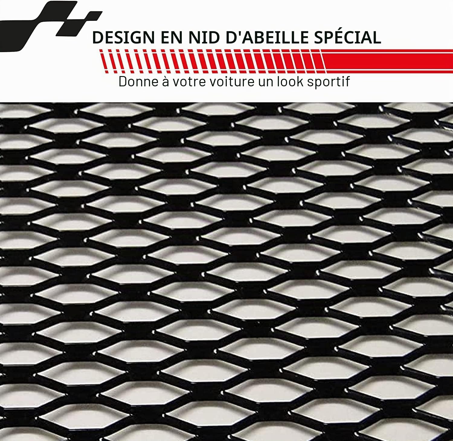Grille de course en aluminium pour course - Dimensions : 100 x 33 cm - 100 x 33 cm - Chromé