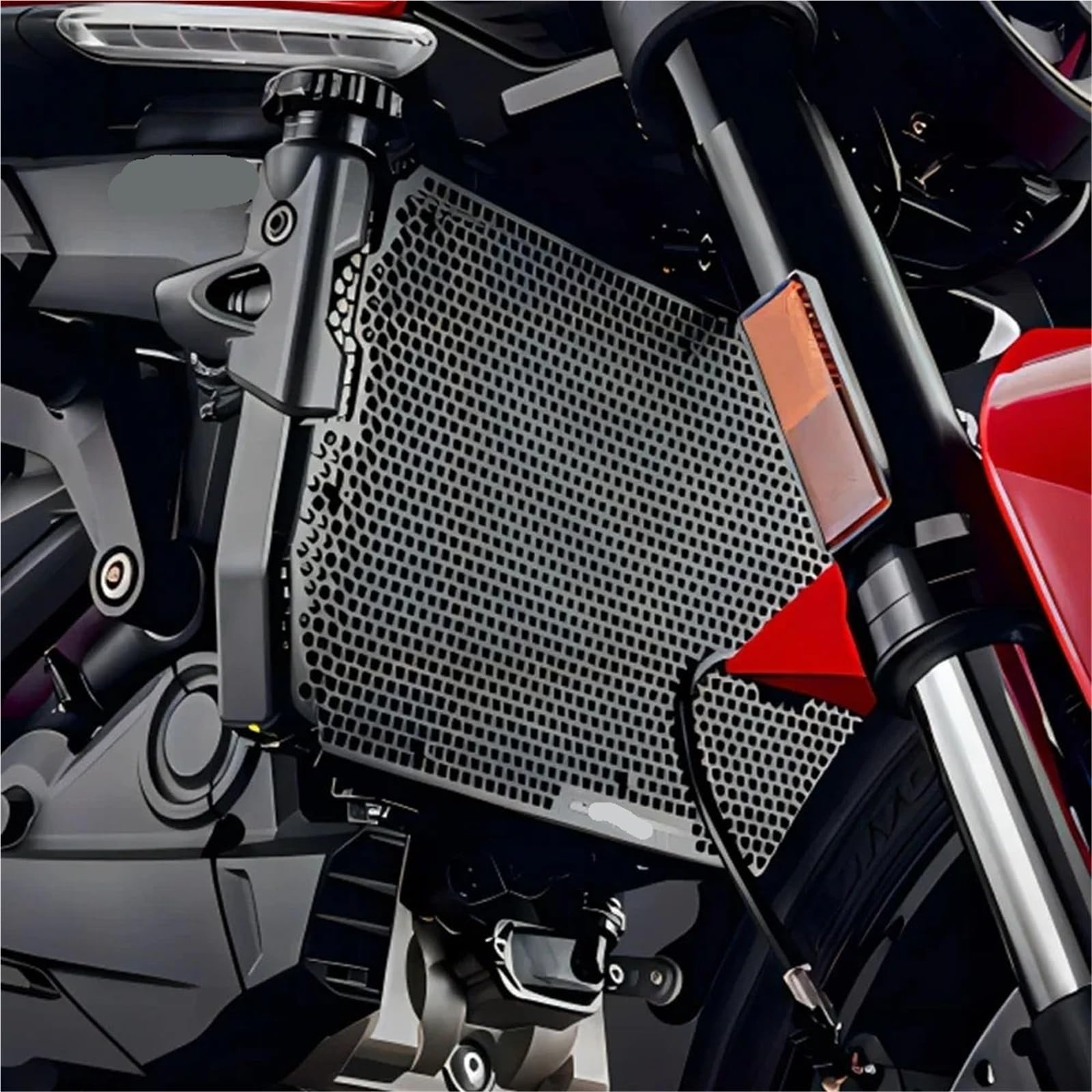 Protector De Rejilla Del Radiador De La Motocicleta Para Ducati Para Monster 950 Monster 937 2021 2022 Protectora Radiador Cubierta(LOGO)