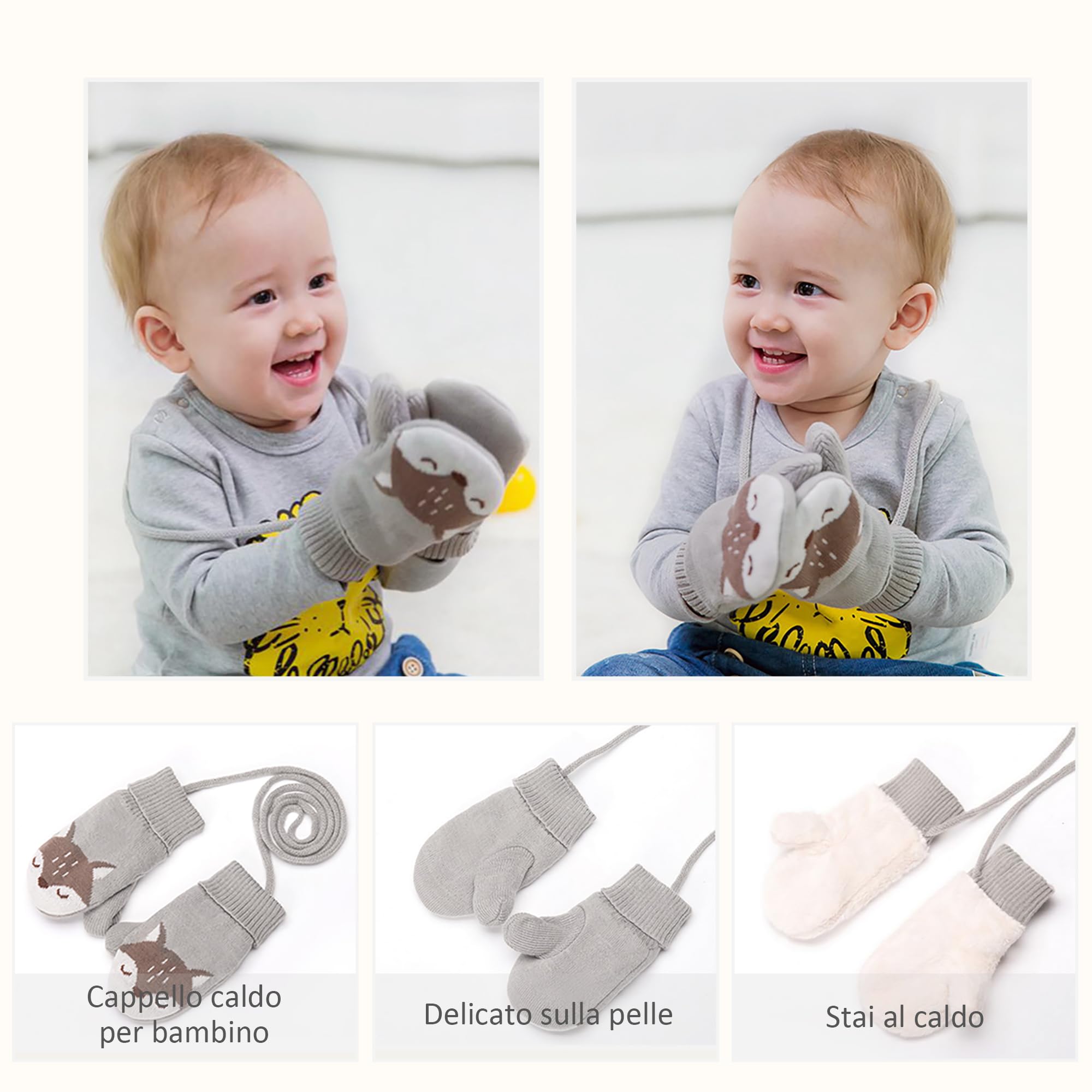 Bambini Ragazzi Cappello Sciarpe Guanti Set Ragazze Cappello Autunno Invernale Primavera Cappelli Caldo Carina Piccolo Volpe Beanie Berretto Bambino Infantili del Cappello 1-6 Anni