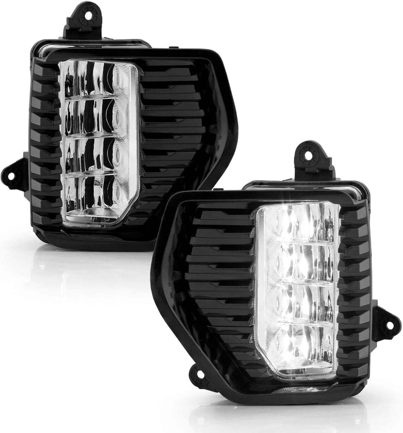 AKKON - Fits 2019-2022 GMC Sierra 1500 Denali Crew Cab Model [Full LED] Chrome Bumper Fog Lights Driving Lamp Pair w/Switch