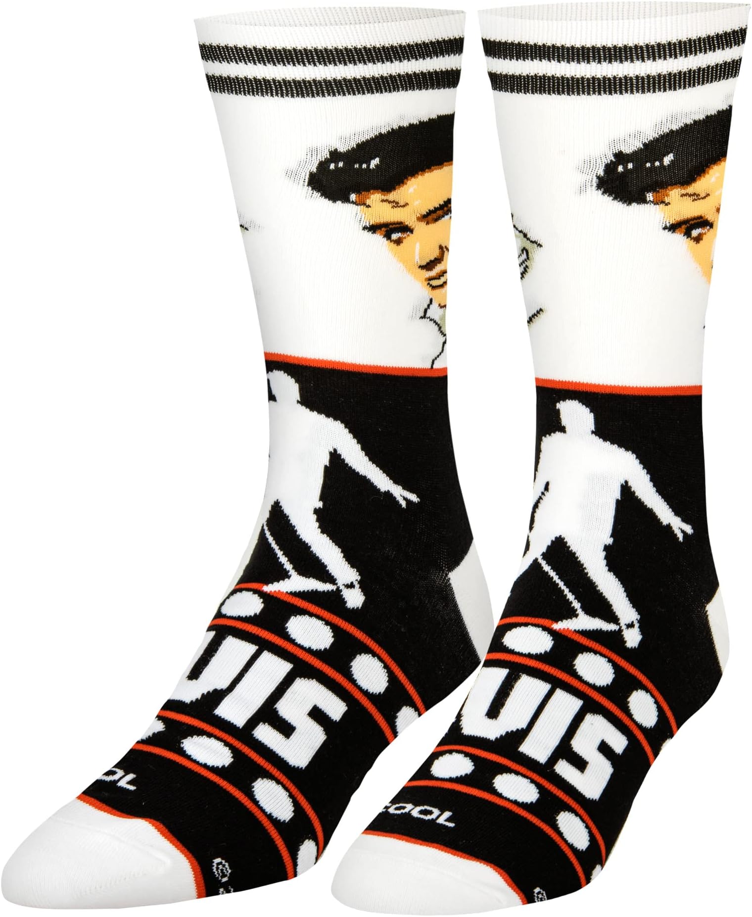 Elvis Presley Crew Sock-King of Rock N' Roll Novelty Sock-Size Large for Men & Women-Gift Fans & Collectors