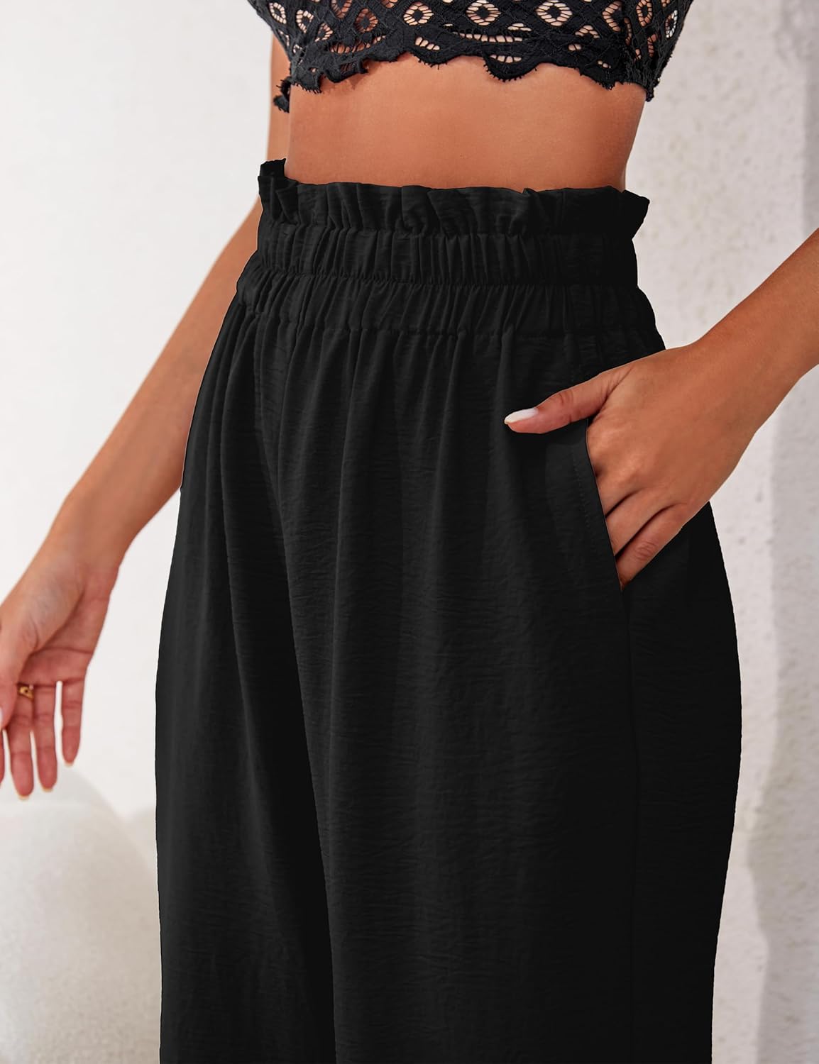 a.Jesdani Women's Pants Casual Loose High Waist Wide Leg Palazzo Pants Trousers with Pockets,S-2XL - Image 9