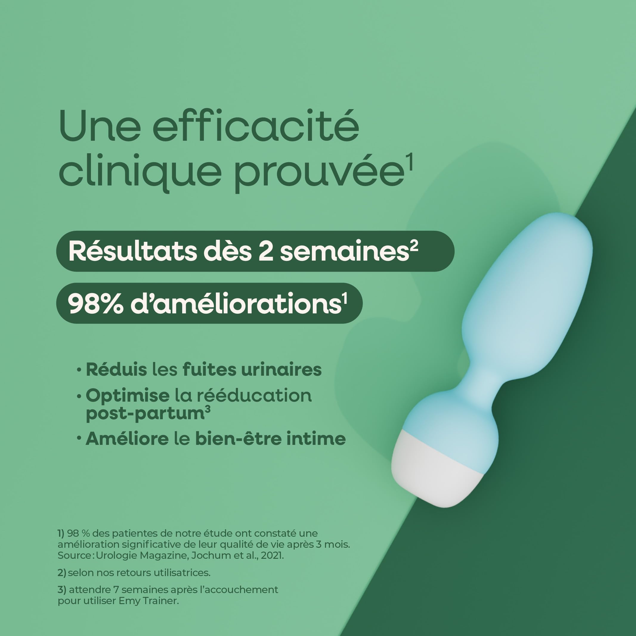 Emy | Sonde Périnéale Connectée Dispositif Médical FR | Biofeedback Rééducation Périnée pour Fuites Urinaires Post-Partum Ménopause Sport - Dispositif Médical CE conçu en France