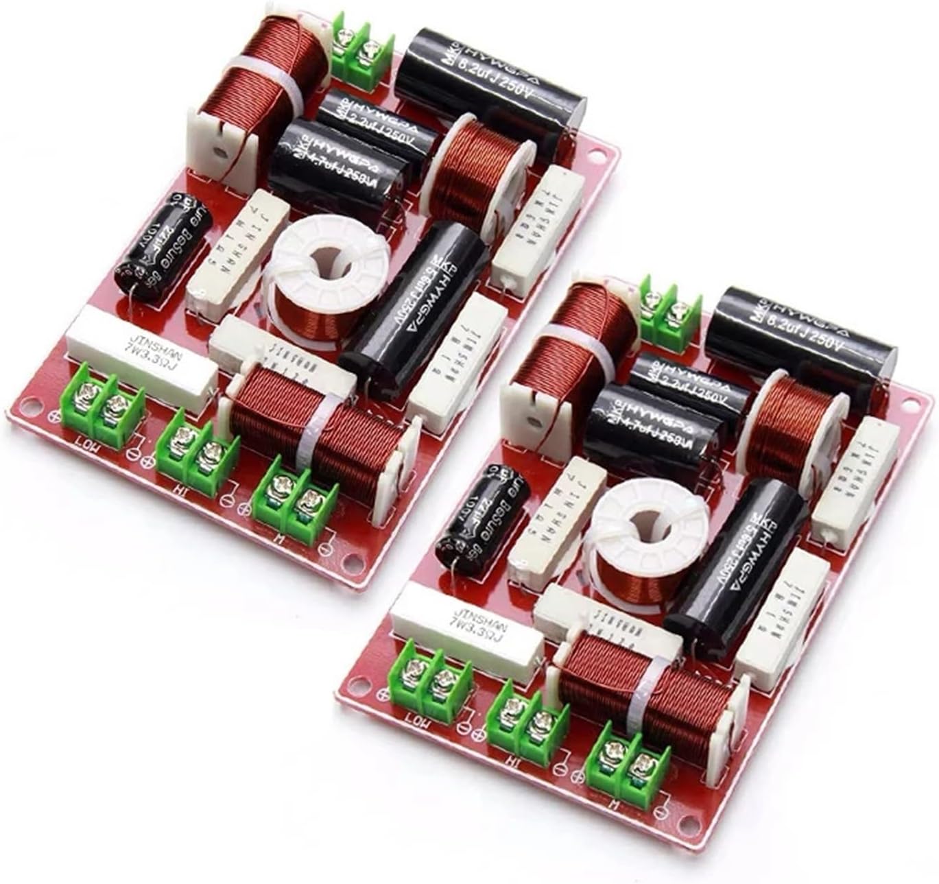 2PCS 3 Way 200W 3 Unit Speaker Frequency Divider Home Theater Filter Circuit HiFi Stereo Audio Crossover Filters