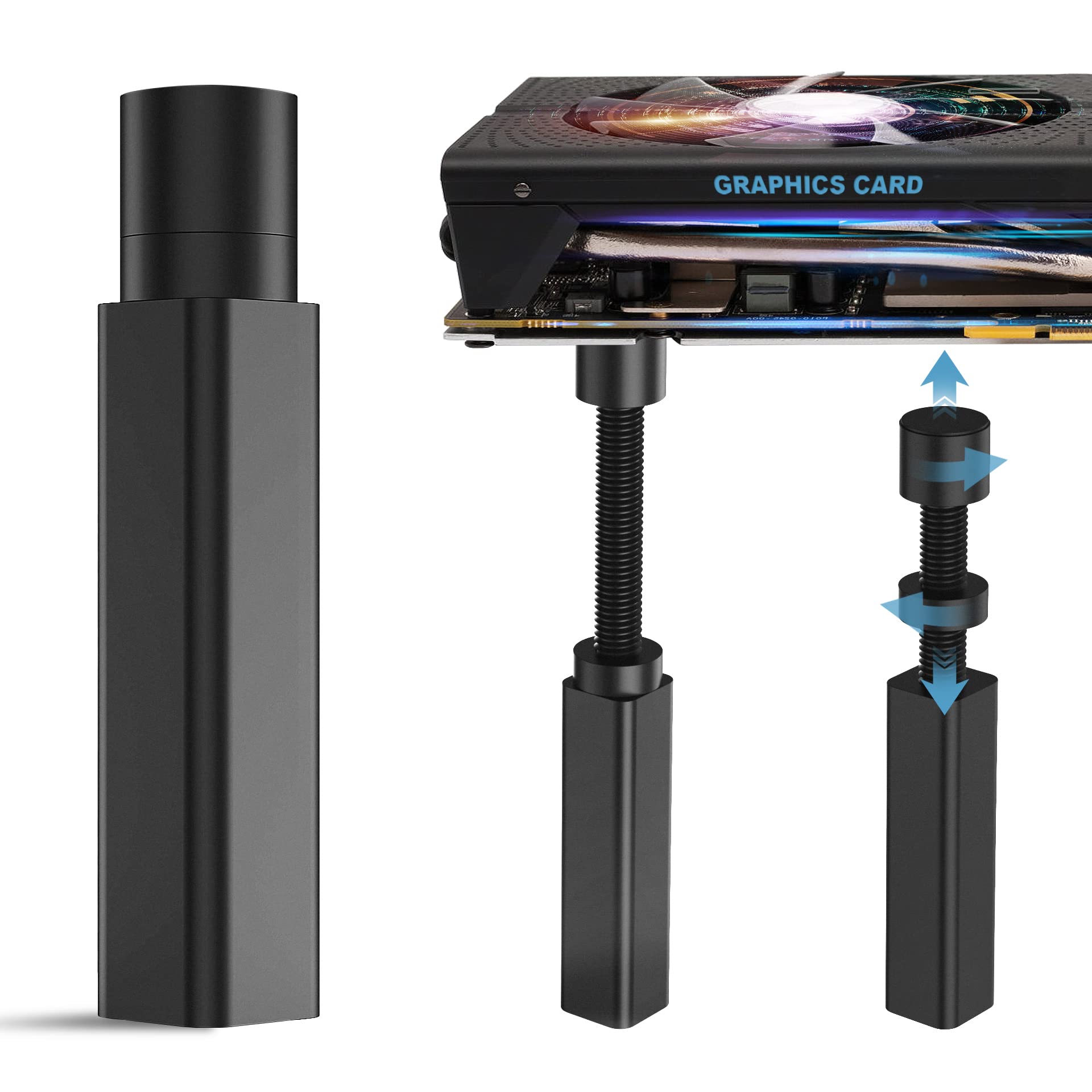 Supporto Regolabile Per GPU 74-120mm: Base Magnetica E Antiscivolo Per Schede Video Pesanti, In Alluminio