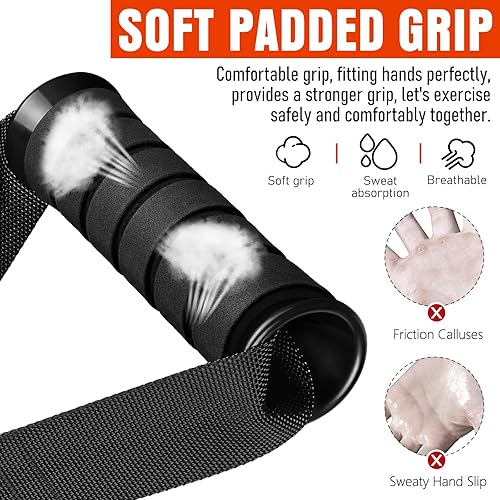 Miniatura 4 de Asas de ejercicio resistentes, asas de cable de gimnasio para accesorios de máquina de cable, accesorios de cable con mango en D, asas para bandas