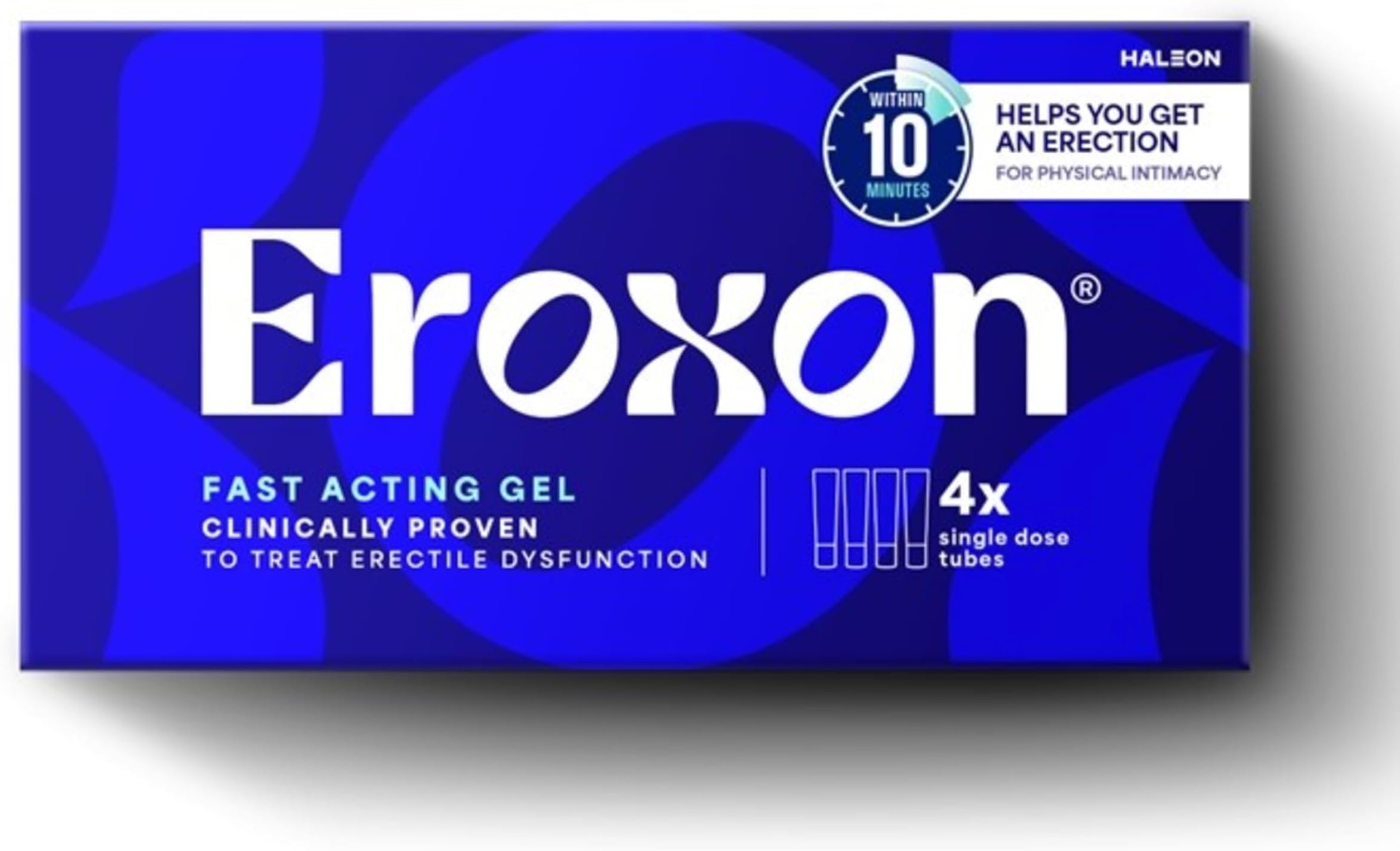 Eroxon Erectile Dysfunction Treatment Gel, 4 Single Use Tubes | Clinically Proven Topical Gel To Get an Erection Within 10 Minutes, FDA-cleared ED Treatment Available Without Prescription