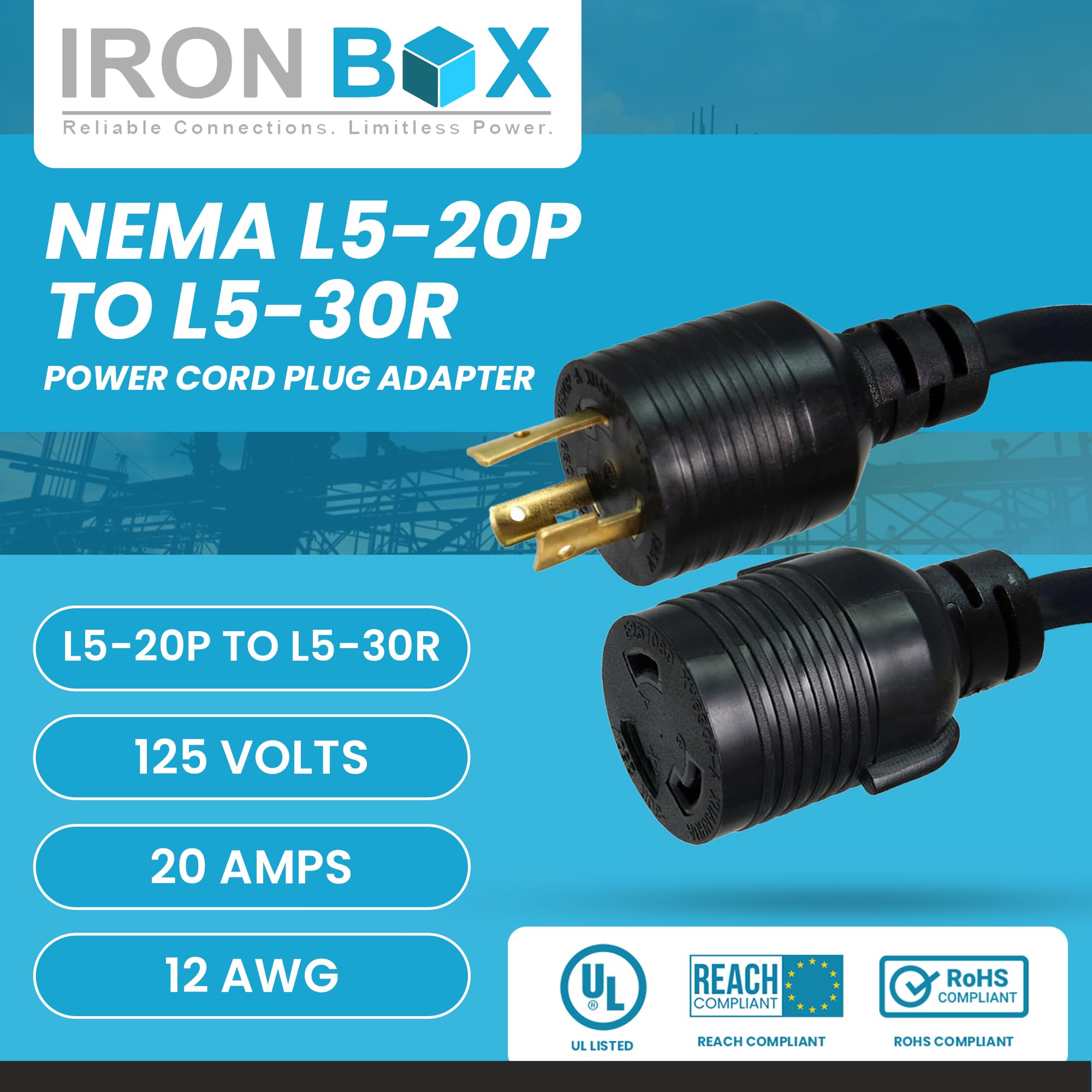 Amazon | IronBox Electric NEMA L5-20P - L5-30R プラグ