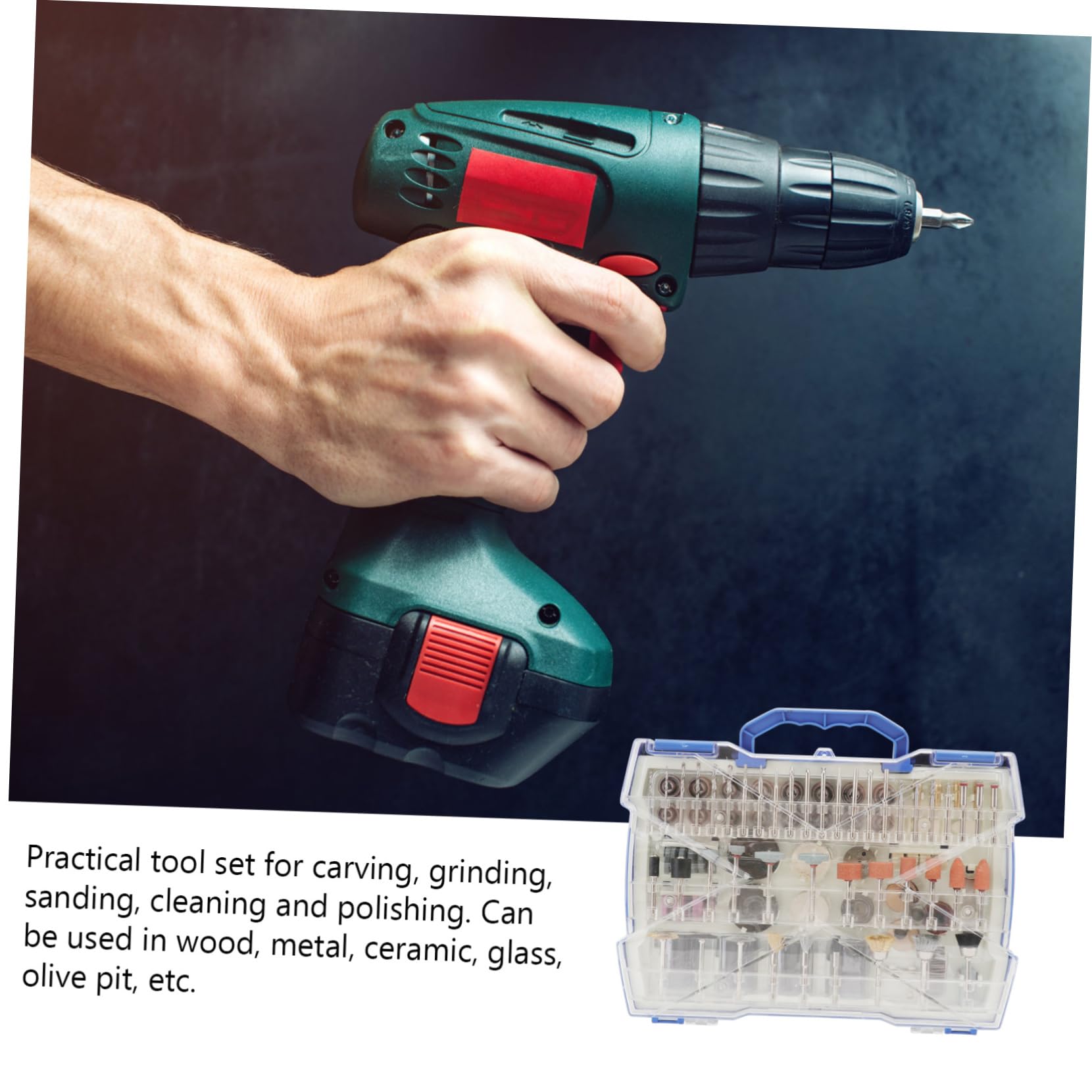 Kit de Accesorios para Herramientas Rotativas de 365 Piezas para Pulido | Juego de Rectificado de Gemas, Acero y Goma, Uso DIY en Madera y Cerámica