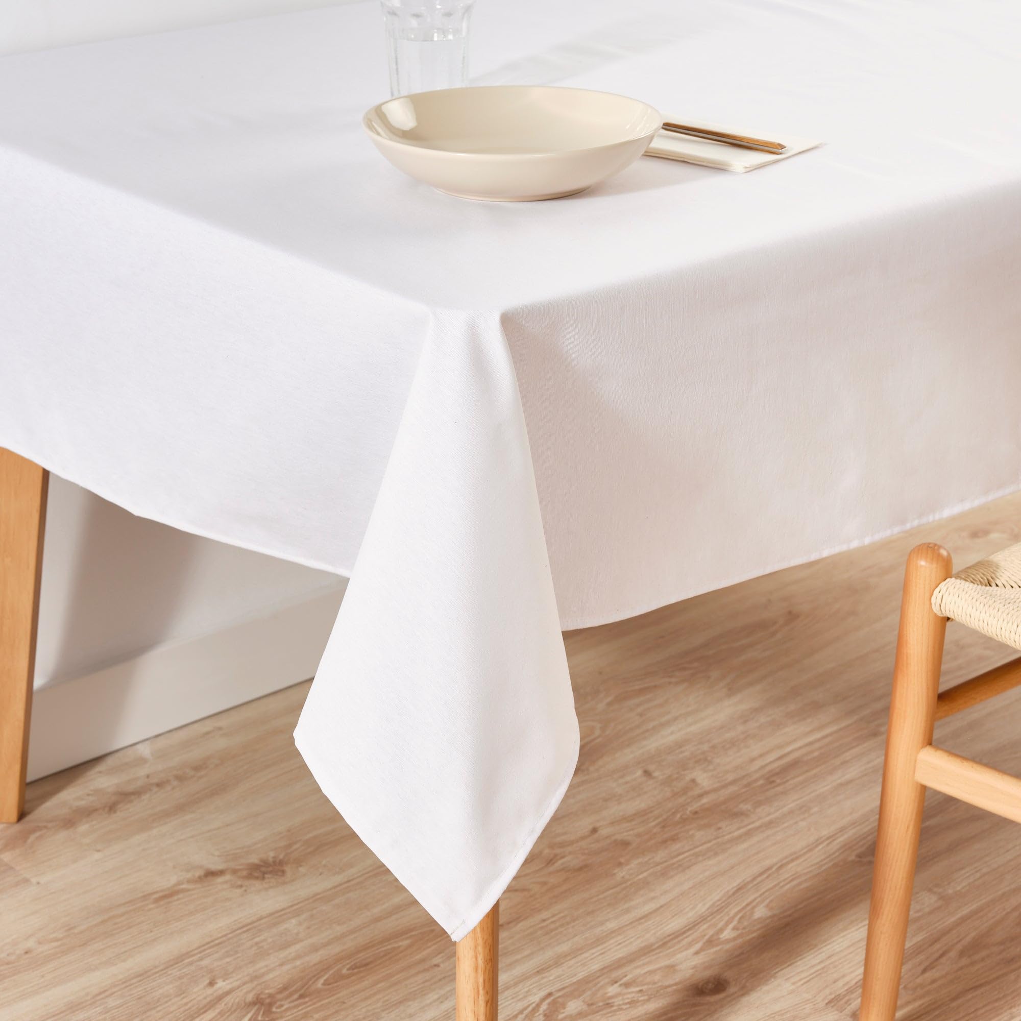 BELUM | Mantel 180x250 cm resinado Antimanchas, Mantel Impermeable NO Hule, Mantel Tejido 100% algodón orgánico, Mantel Liso Tacto algodón