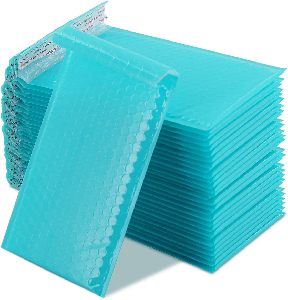 50pcs Padded Envelopes, 120mm x 210mm (4.7x8.3 Inch) Poly Bubble Mailers Self Seal, Waterproof Postal Bags for Mailing/Packaging (Teal)