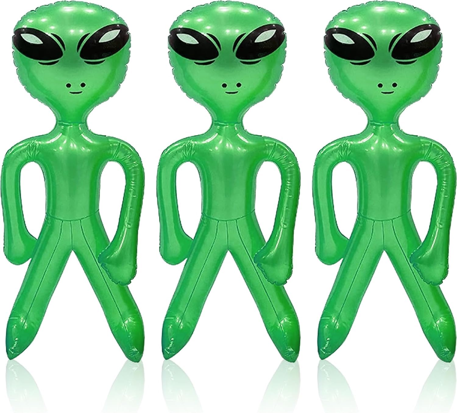 Happium 3 Pcs Inflatable Alien 18 inches Inflates Balloons Blow up Aliens Party, Christmas, Halloween, Birthday Decoration Theme Fancy Dress Party Prop Decorations, Green