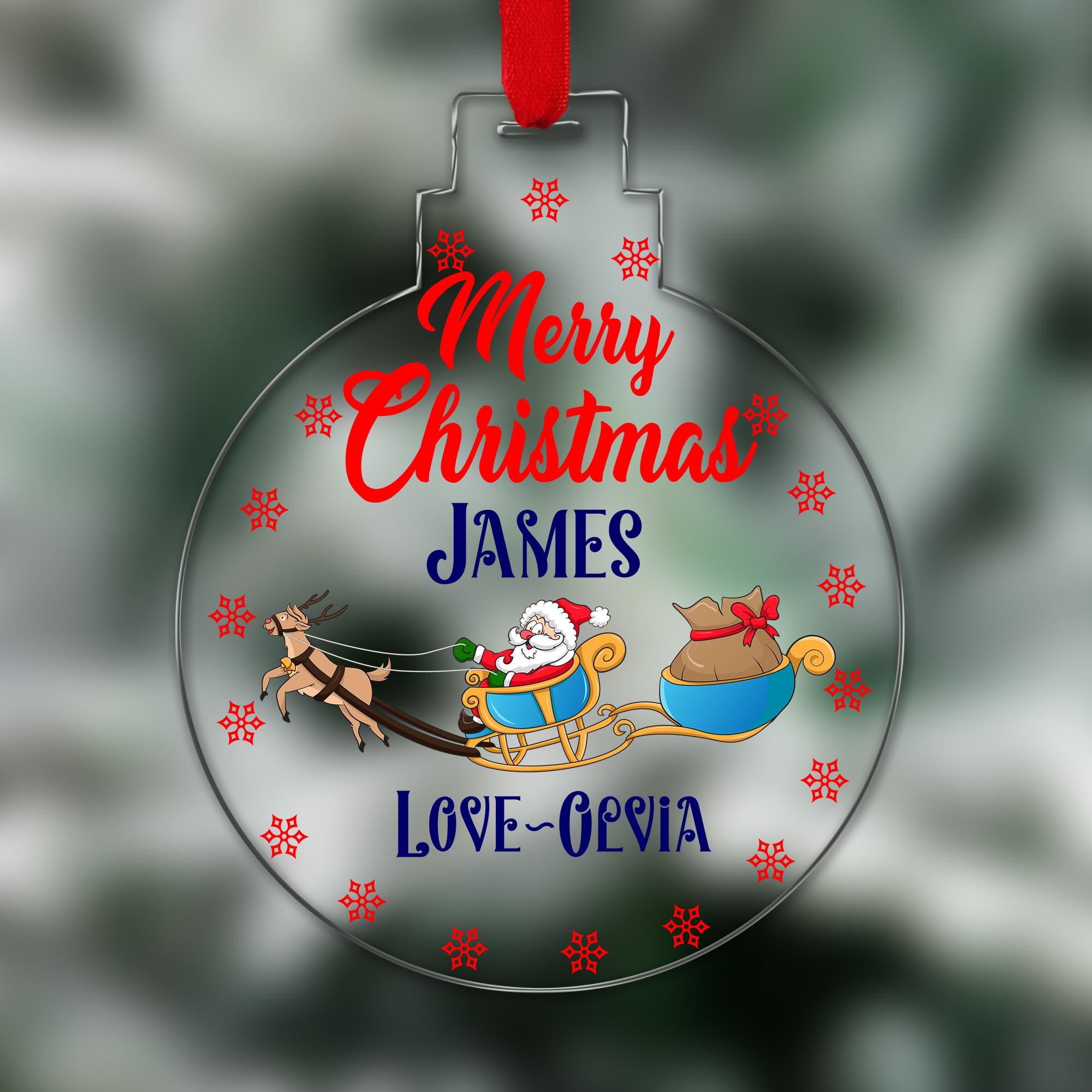 Kreatesquare Design 19 Personalised Christmas Tree Decorations Baubles For Gifting With Name Of Sender | Xmas Tree Decoration Hanging Ornaments Personalised Bauble For Xmas Decorations
