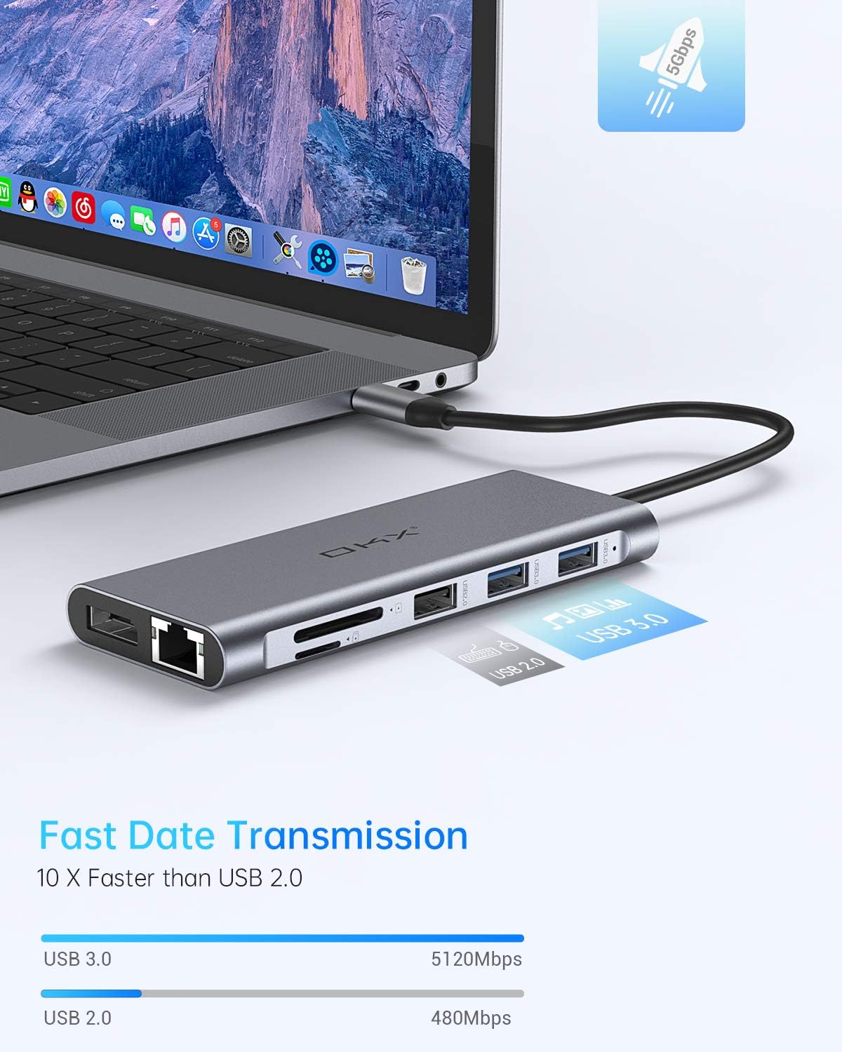 Docking Station, USB C Docking Station, USB C Hub 13 in 1 Triple Display with 100W PD Charging, 2 HDMI, DP, USB-C Data Transfer, 3 USB 3.0, 2 USB 2.0 for MacBook Pro and Type C Laptops : Electronics