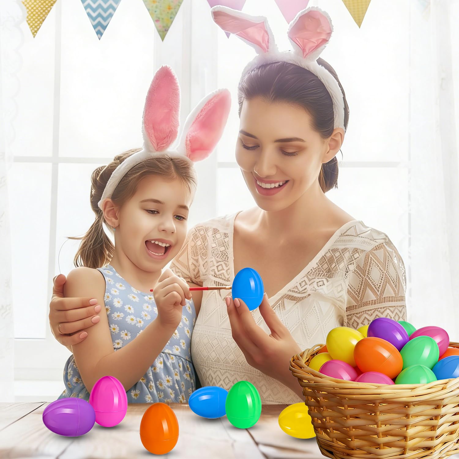 50 uova di Pasqua da riempire, uova di Pasqua in plastica da riempire, regali di Pasqua per bambini, uova di Pasqua vuote per sorprese e piccoli regali per bambini