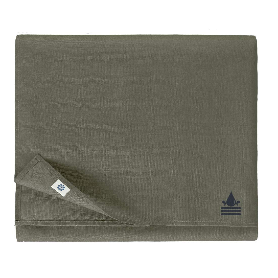 Nappe de table imperméable lin et coton rectangulaire anti tache grise Adele 147x220