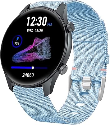 Compatible for TouchElex Venus Smartwatch Band, Breathable Nylon Woven Fabric Replacement Accessory Strap Compatible for TouchElex Venus 1.2