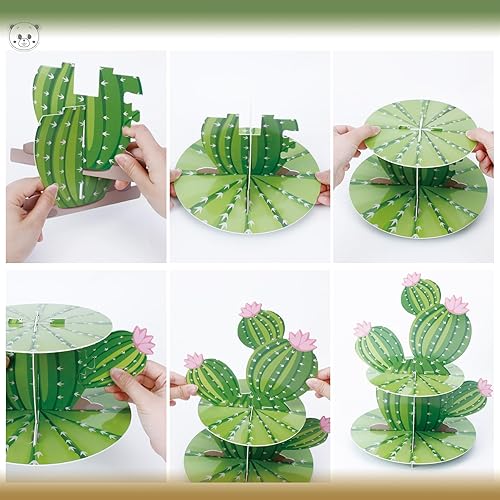 Miniatura 4 de 2 soportes para cupcakes de cactus, forma de cactus verde, decoración de fiesta mexicana para Cielito Lindo Three Esta cumpleaños, suministros de