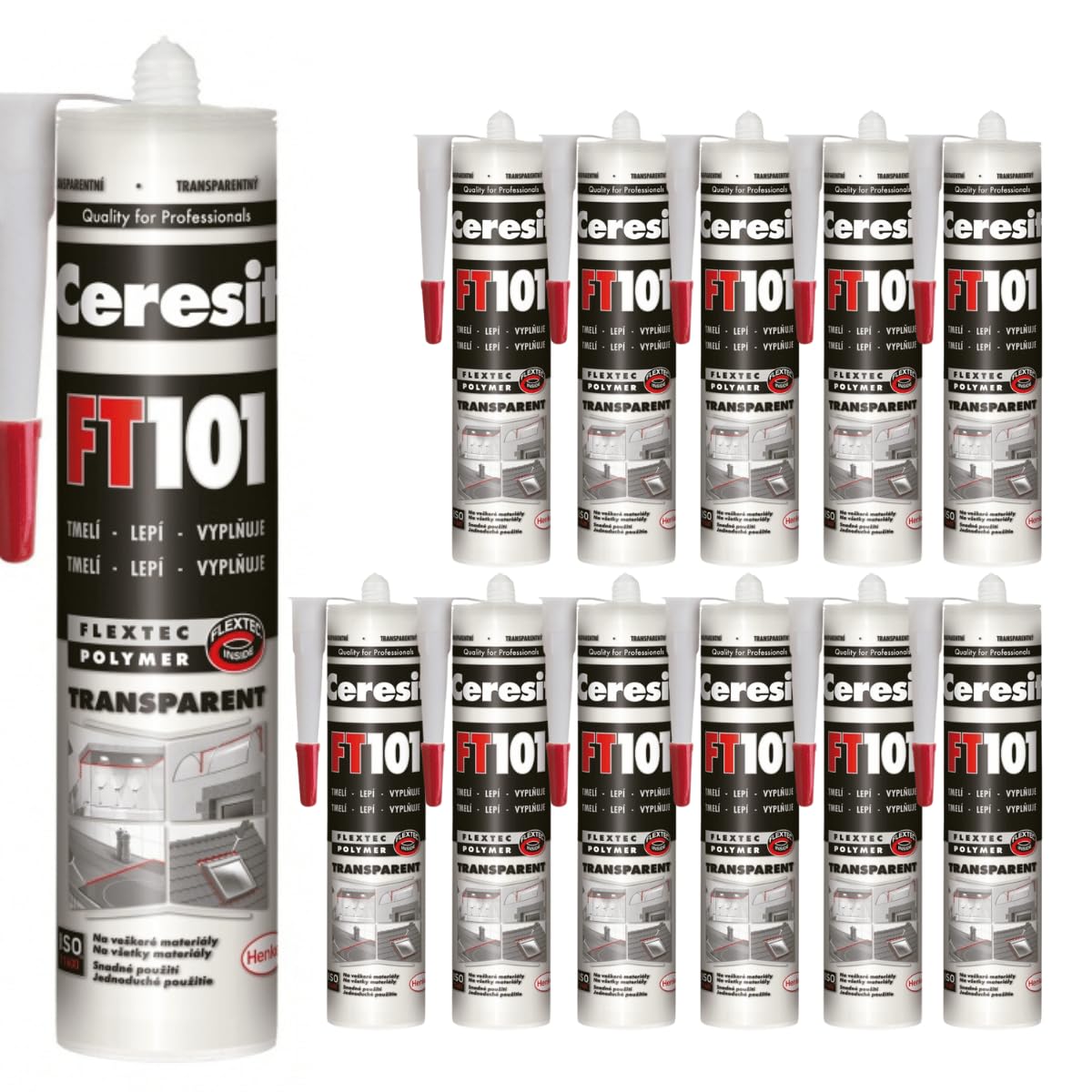 Adhesivo de construcción Polymer FT101 transparente, sellador profesional, sellado eficaz para construcción, se adhiere a superficies húmedas, resistente a los rayos UV y a la intemperie, antihongos