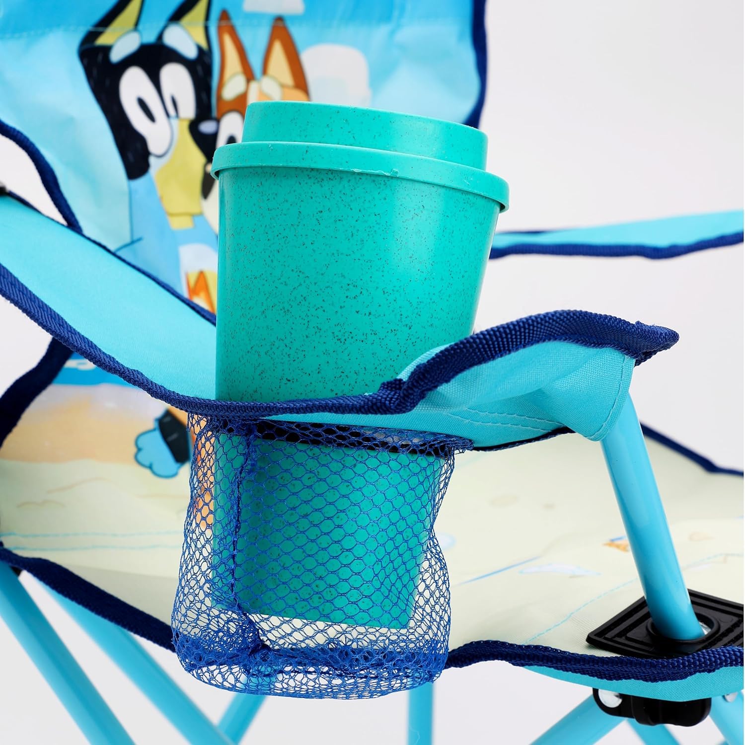 Toyland® Bluey & Bingo sedia da campeggio pieghevole per bambini con portabicchieri e borsa portaoggetti - Perfetta per gite in campeggio, spiaggia e giardino