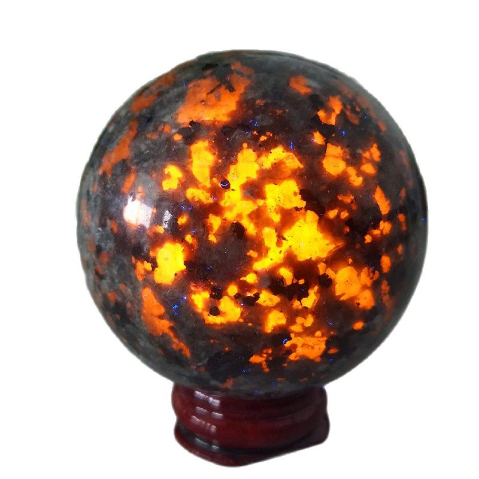 INAIVU Crystal Stone Natural Fire Agate Stone Crystal Sphere Ball Powerful Wicca Crystals and Stones Spiritual Witchcraft (Color : Fire Crystal Stone, Size : 1.96-2.16in)