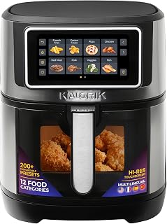 Air Fryer VIVID TOUCH Series 7 Quart Capacity with High-Resolution Touchscreen 200 Cooking Presets in 12 Food Categories with View Window, 1500-Watts, Stainless Steel