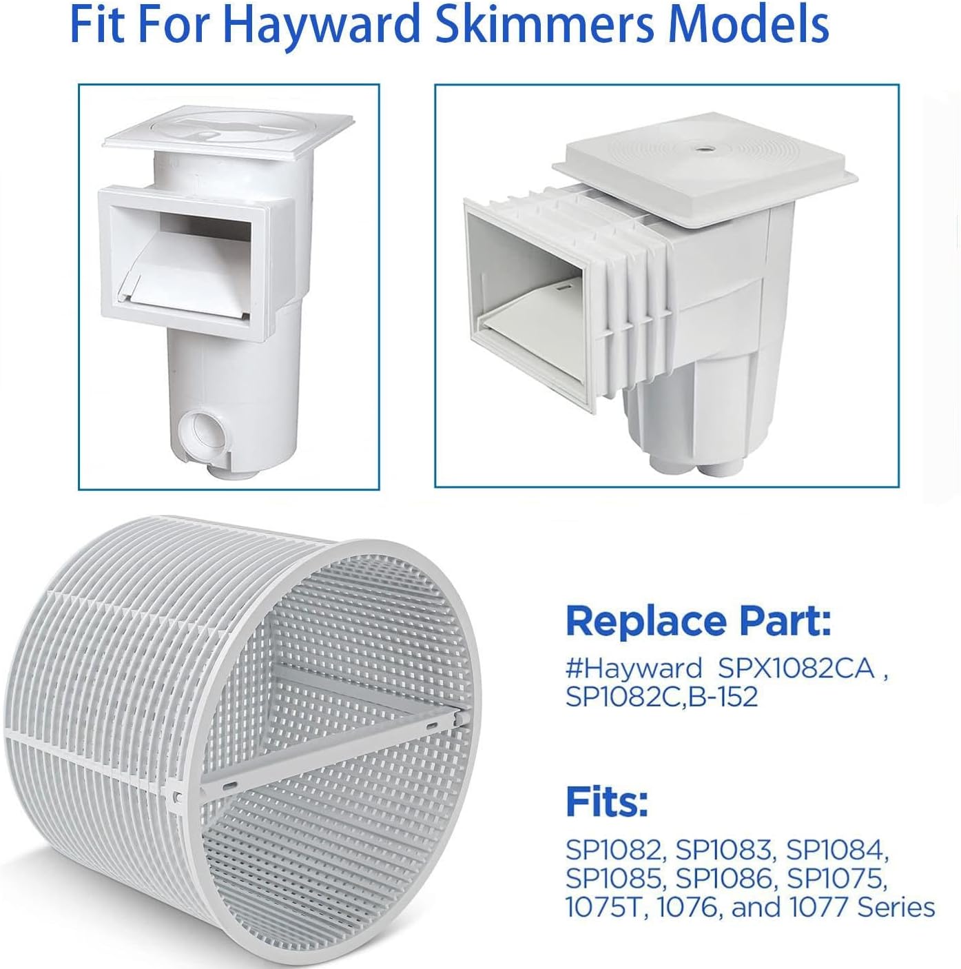 Pool Skimmer Basket Replacement,for Hayward Swimming Pool Skimmer SPX1082CA & Aladdin B-152 Skimmer Models,SP1082 SP1083 SP1084 1085 1086 SP1075 1075T 1076 1077 Skimmers Basket | SPX1082CA & Aladdin B-152 Skimmer Models,SP1082 SP1083 SP1084 1085 1086 SP1075 1075T 1076 1077, in Handle