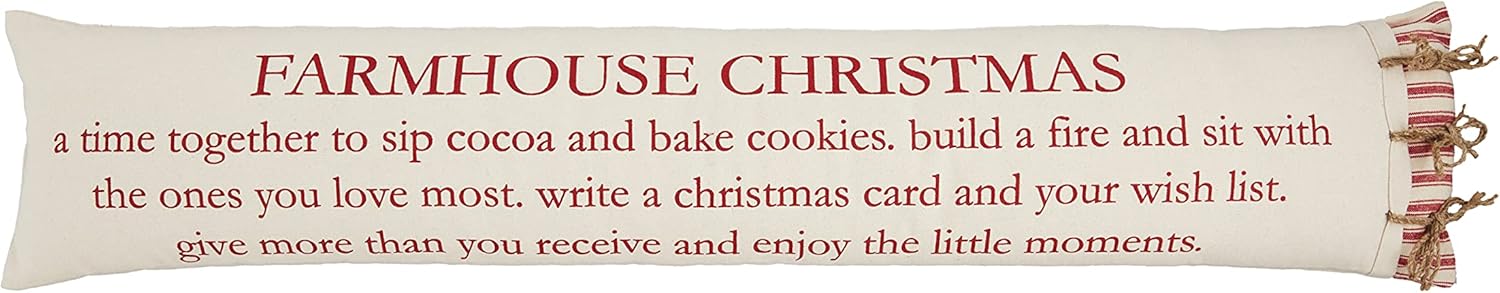 Mud Pie Farmhouse Christmas Definition Pillow, Long, 7" x 35"