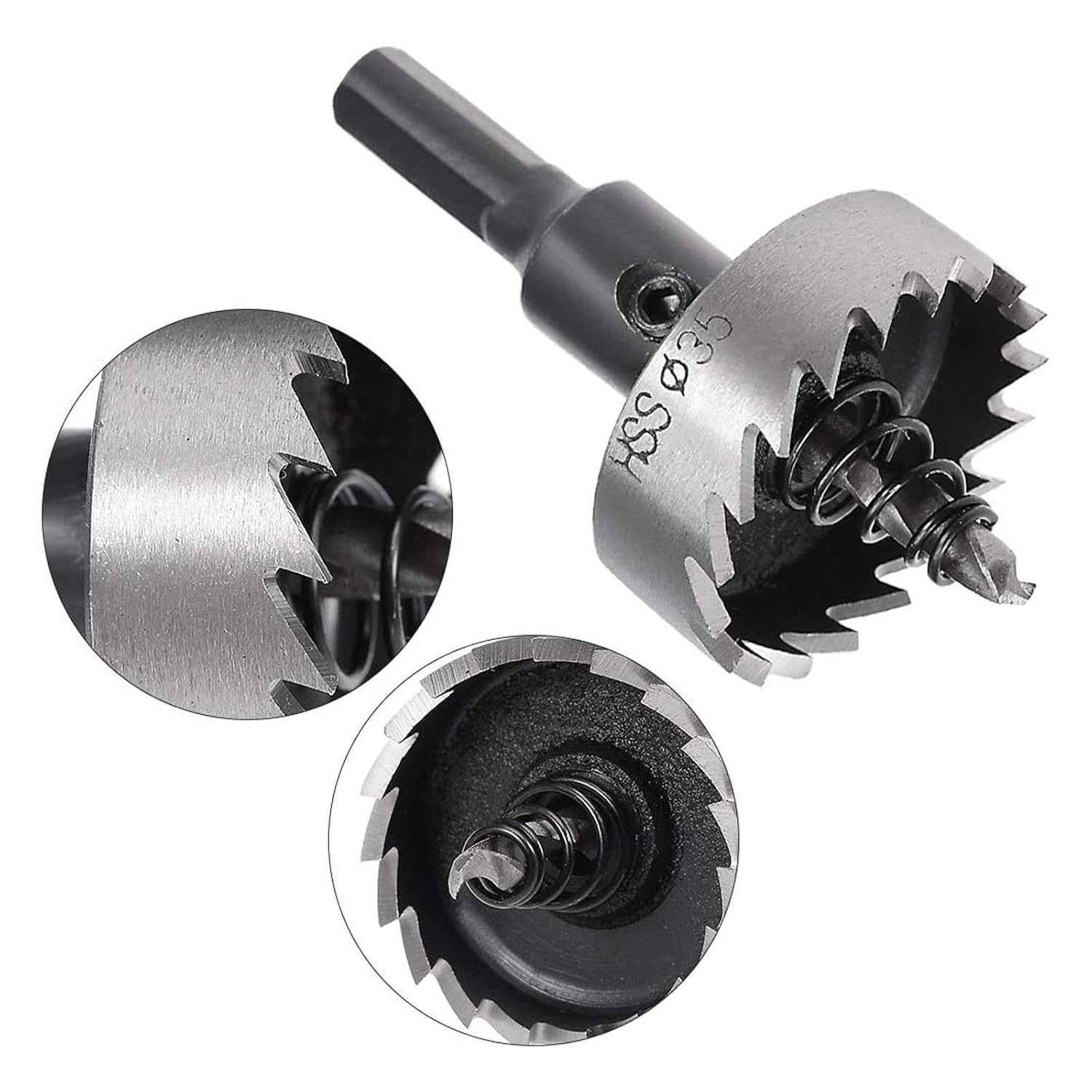 UPTODATETOOLS 2Pcs 35mm HSS Drill Bit Hole Saw Cutter Kit, High Speed Steel Hole Saw Cutting Set for Metal Alloy Wood 2