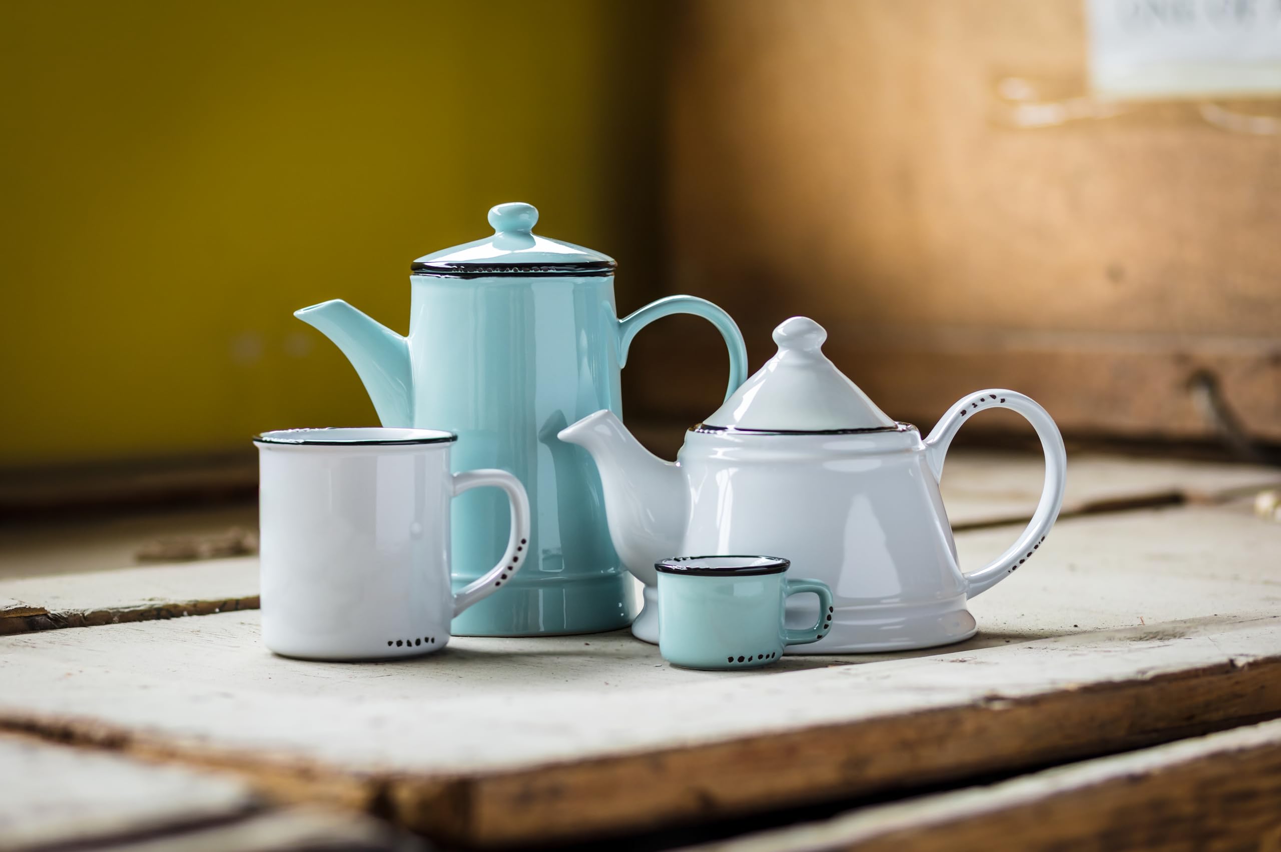 Amazon.com | Abbott Collection Enamel Look Stoneware Espresso Cup, Green:  Mugs: Espresso Cups