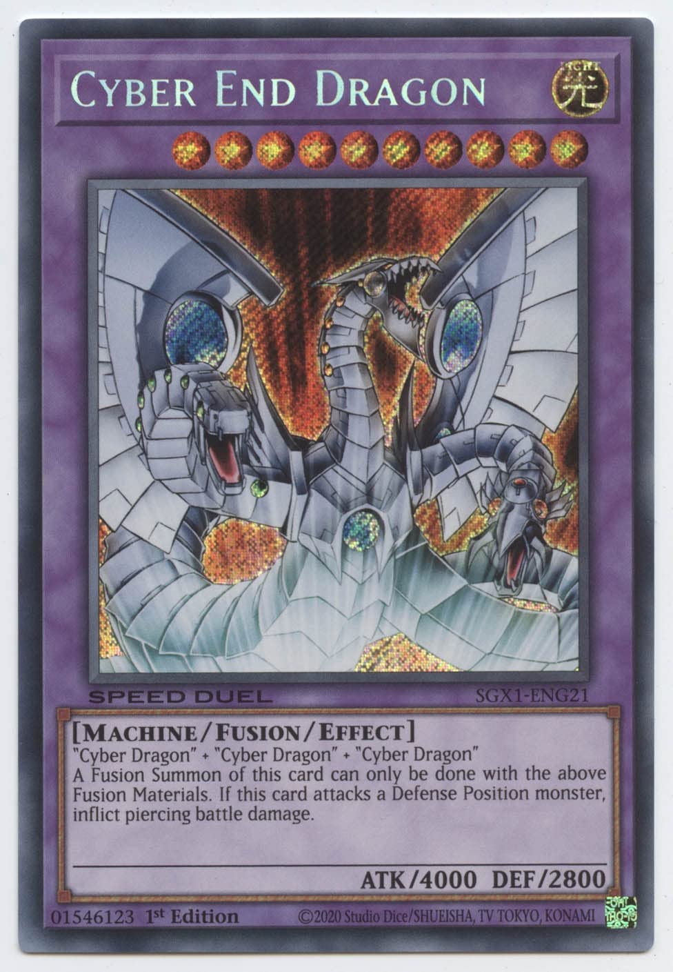Yu-Gi-Oh! Cyber End Dragon - SGX1-ENG21 - Secret Rare - 1st Edition