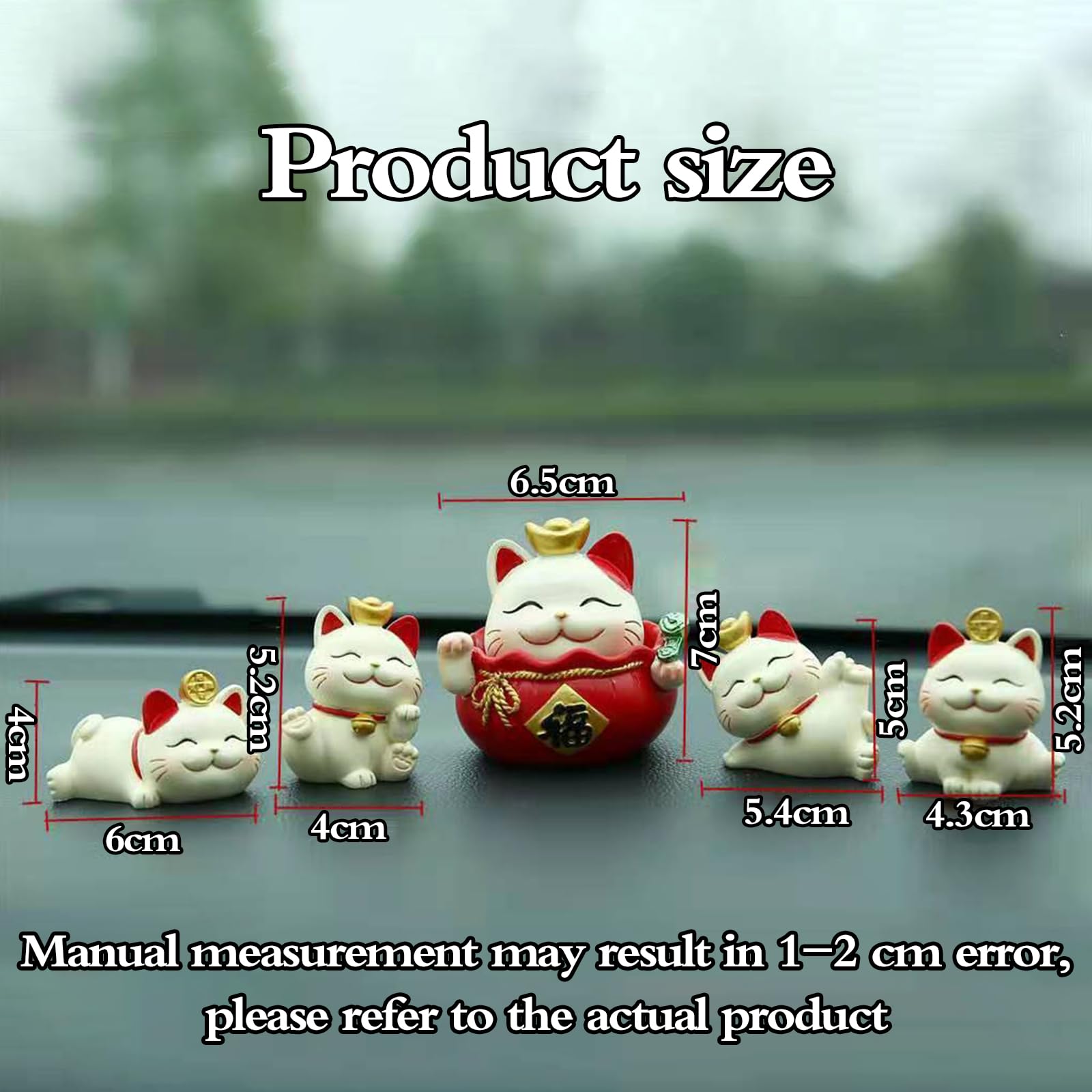Adorno De Gato De Bienvenida,Adornos De Gato De Suerte,Gato De La Suerte Estatua,Compacto Y Ligero,Adecuado para Decoraciones del Hogar Y del AutomóVil