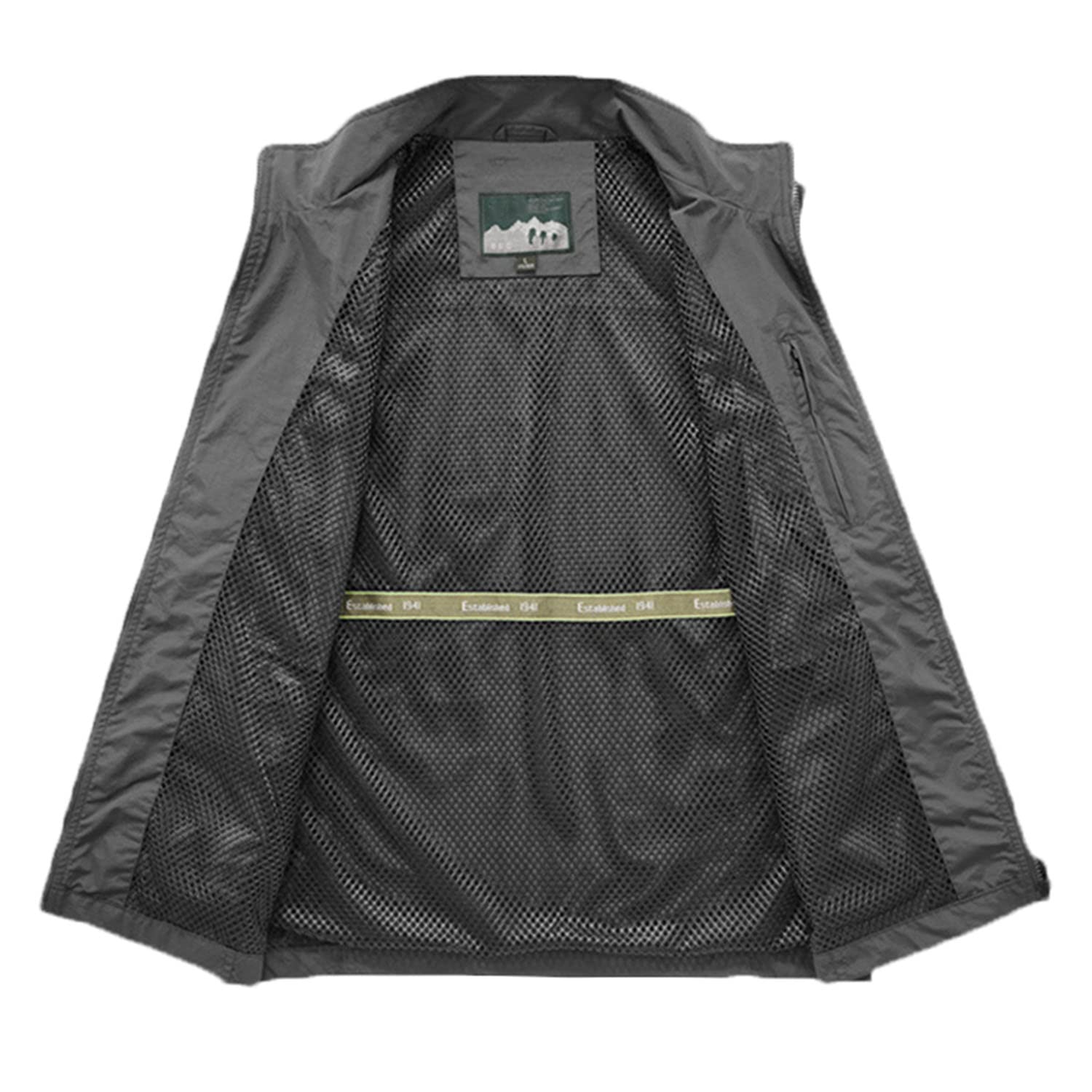 Chaleco para Hombre Chaqueta Sin Mangas con Multibolsillos Chaleco De Fotografía De Pesca Casual para Exteriores Chaqueta De Viaje Transpirable De Secado Rápido