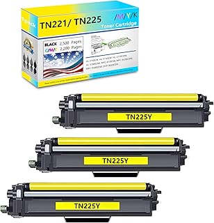 TN-221 Compatível Para Brother TN225Y TONER AMARELO TN 221 HL3170CDW MFC-9330CDW HL-3180CDW MFC 9130CW MFC-9130CW XQB60-221CS DR-431CL MFC-9130CW XQB60-221CS DR-431C Yellow x 3