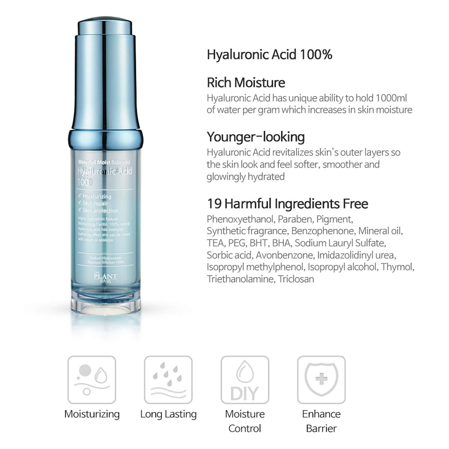 Waterfall Moist Balanced Hyaluronic Acid 100 Moisturizing Ampoule 20ml, Rich Moisture, Korean Skincare, Facial Ampoule, Paraben Free - Image 2