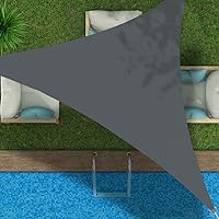 Vista 44 de Toldo triangular de bloqueo UV, toldo impermeable para jardín al aire libre para patio con kit de herrajes de acero inoxidable 304, gris, 6.5 x 6.5
