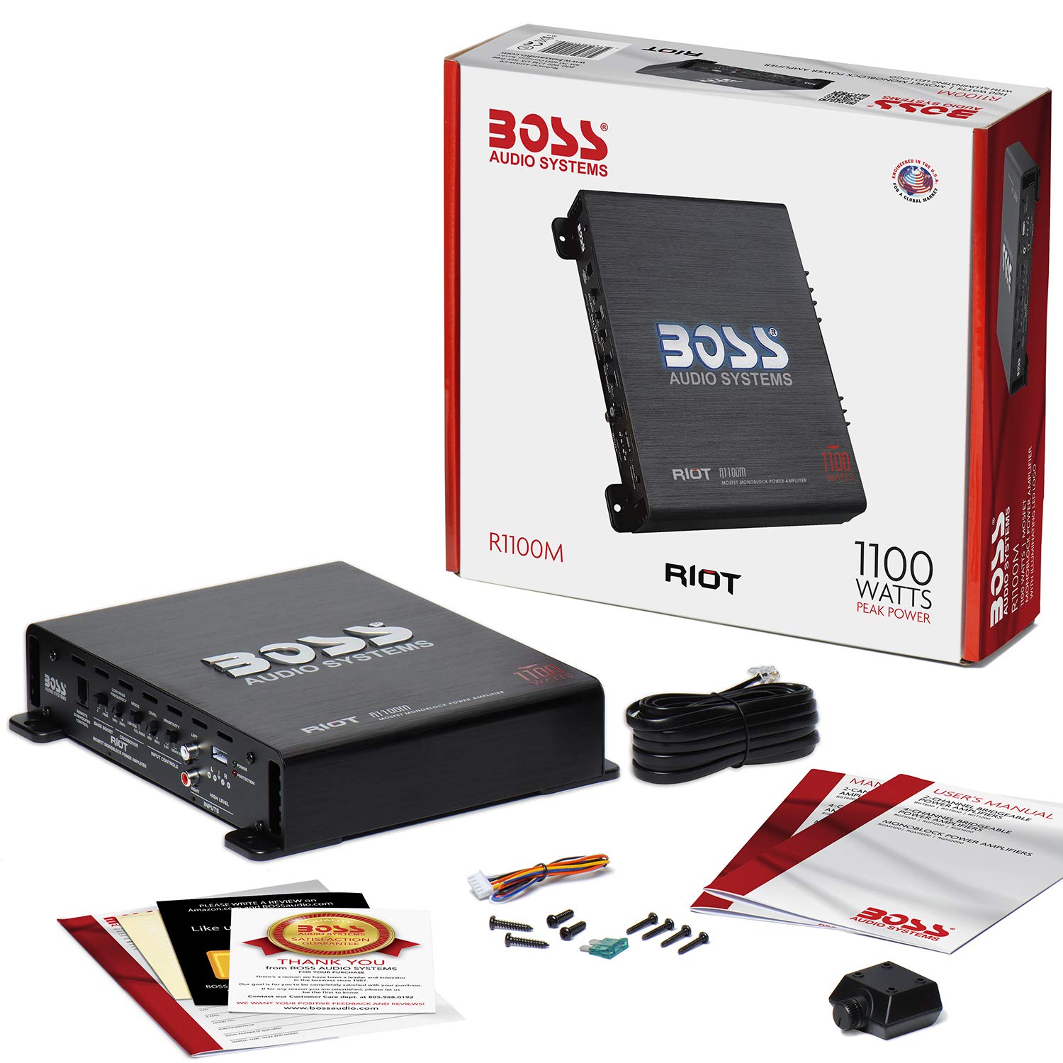 BOSS Audio Systems R1100M Monoblock Car Amplifier 1100 Watt Amp, 2/4