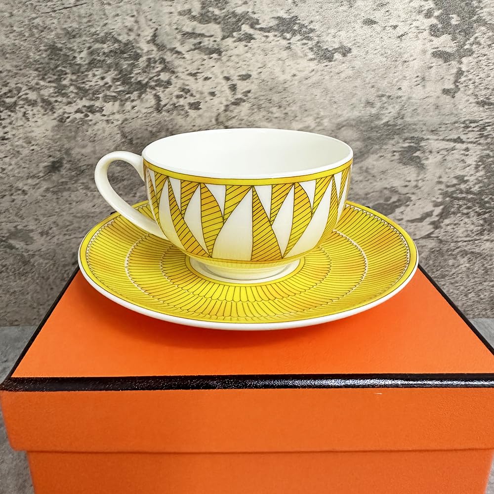 Tazas Cafe Juego de 2 Tazas de té de cerámica de Arte Vintage, Tazas y Platos de té y café, Tazas de té y platillos, los Mejores Regalos Juego De Cafe(7)