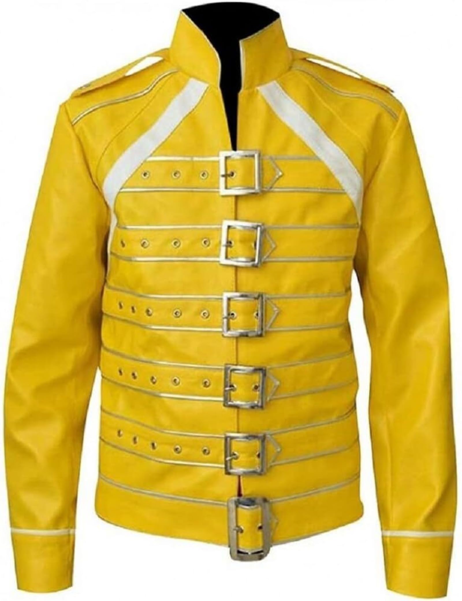 Herren Wembley Konzertjacke Mercury Motorrad Rot Kunstleder Rockstar Cosplay Kostüm Jacke