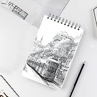 Vista 2 de Crehatos 5.5" x 8.5" Small Sketch Book, Top Spiral Bound Sketch Pad, 100 Sheets Each 68lb/100gsm Drawing Paper, 2 Pack