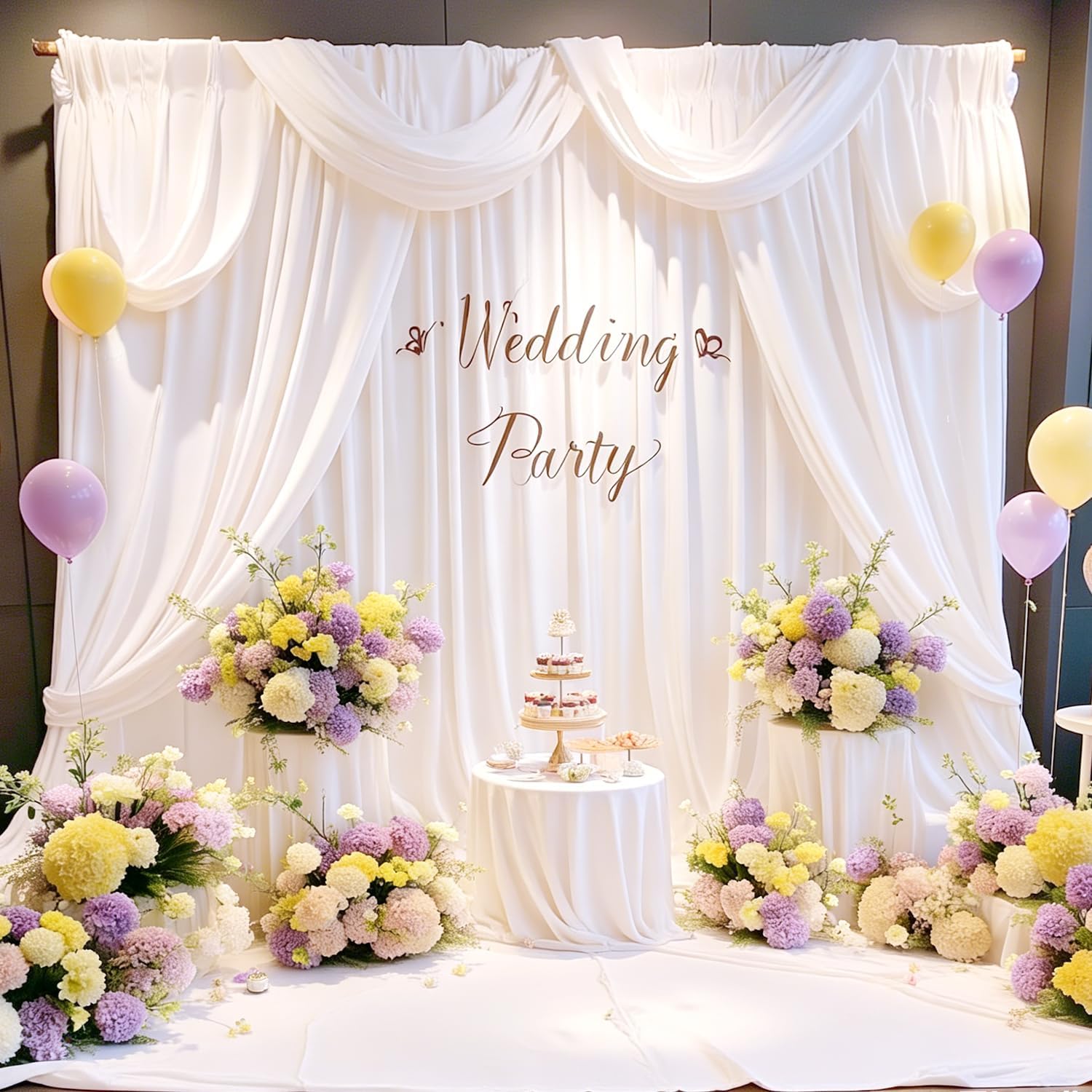 20x10ft Wrinkle Free White Backdrop Curtain for Parties, Soft Wedding White Curtain Backdrop, Polyester Photo Backdrop Drapes for Birthday Party Baby Shower Photography Background