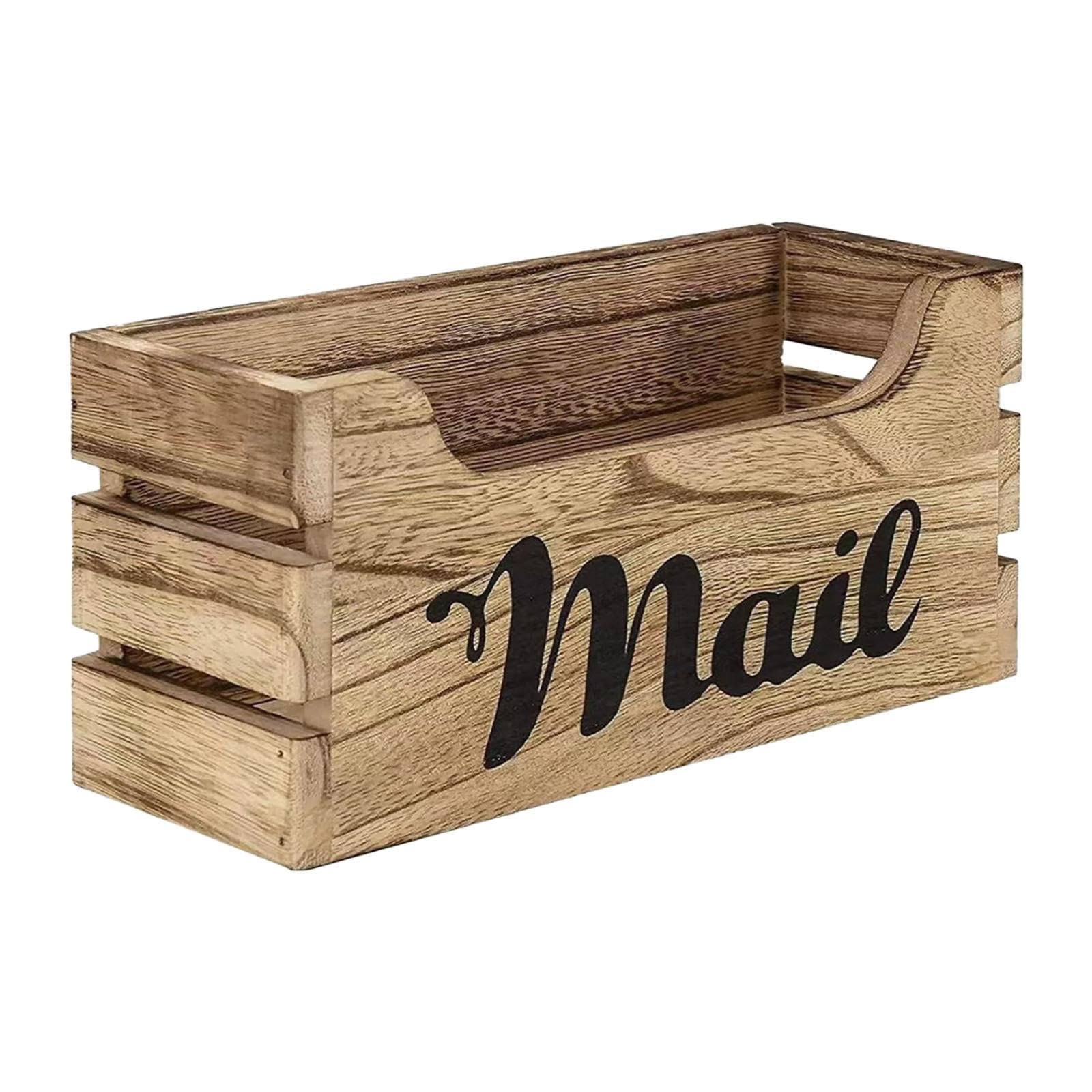 MERISHOPP®Wood Mail Holder Storage Box 26x10x12cm Handmade Decorative Tabletop Mailbox|Home & Garden | Key & Letter Holders|1 Mail Organizer-image-14