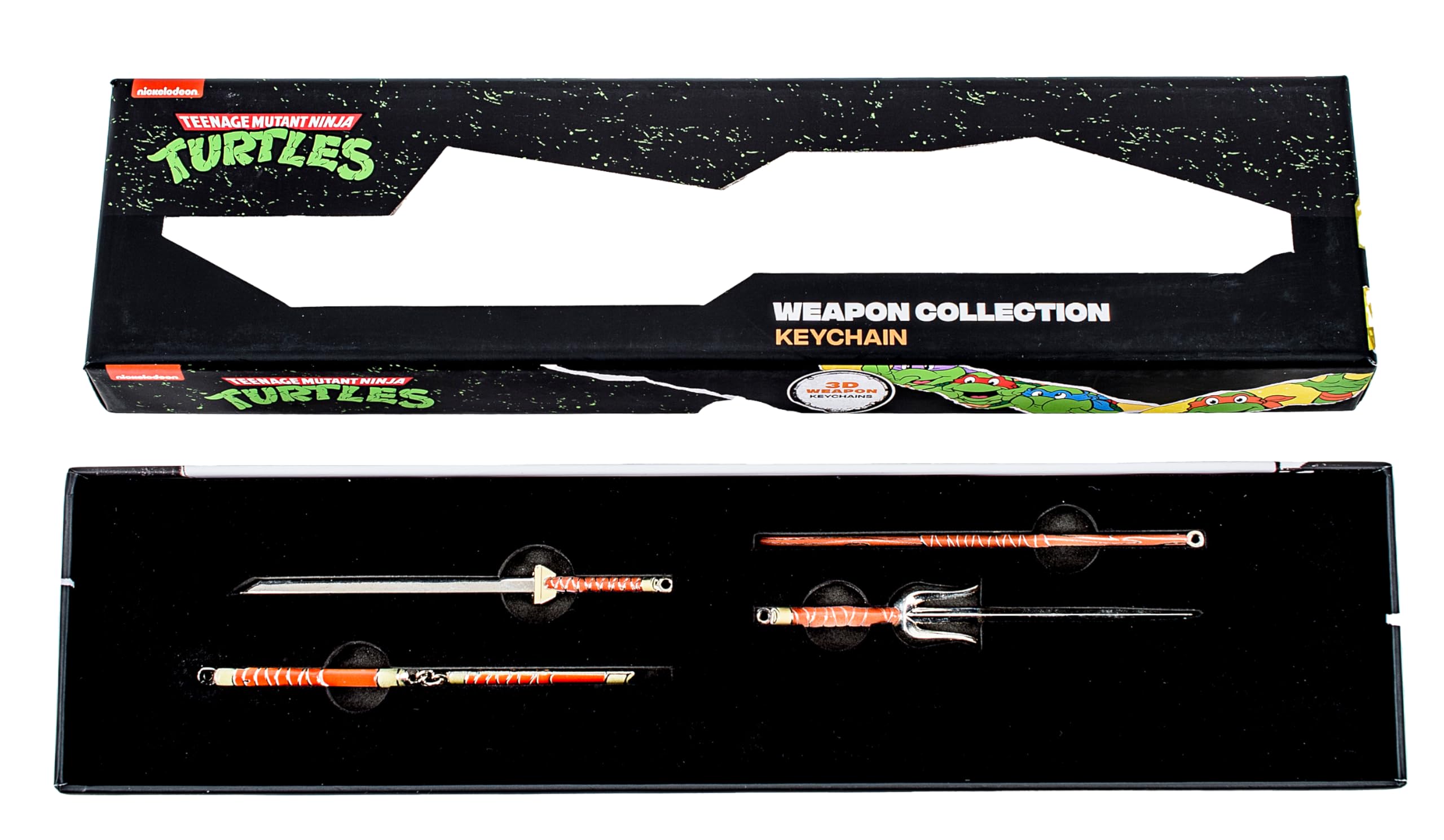 AAA Merchandise Teenage Mutant Ninja Turtles Weapon Collection Keychain – Set of 4 Iconic Weapon Attachments – For Fans & Collectors
