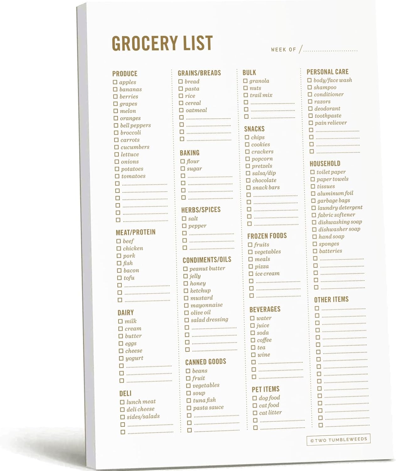 Two Tumbleweeds Grocery List Magnet Pad for Fridge – 6 x 9″ – Grocery Shopping Checklist Notepad with Categories 50 Sheets Two Tumbleweeds Grocery List Magnet Pad for Fridge – 6 x 9″ – Grocery Shopping Checklist Notepad with Categories 50 Sheets