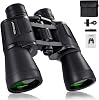 20x50 High Power Binoculars for Bird Watching 28mm Large Eyepiece Life Waterproof Binoculars for Hunting Hiking Concert Travel BAK4 Prism FMC Lens with Smartphone Adapter, Black