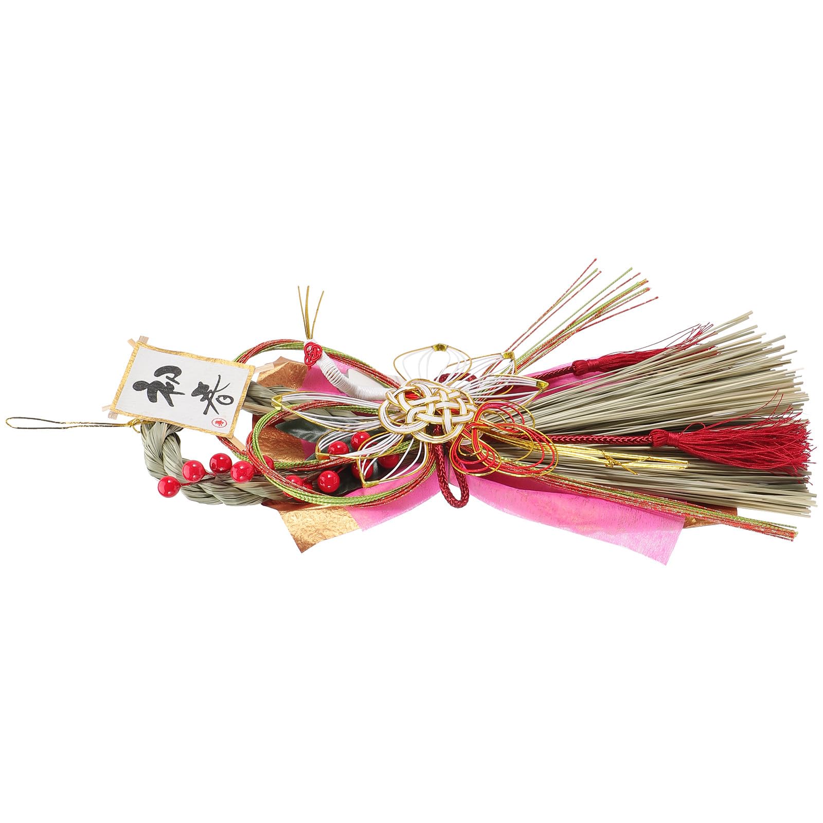 Japanischer Strohkranz als Hängende Dekoration Anhänger | Dried Flower und Strohverarbeitung, für Haustür und Zuhause, Leicht Anzubringen