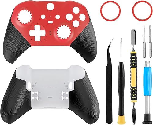 Vista 8 de Kit de repuesto de carcasa delantera y trasera OEM para controlador Xbox Elite Series 2, incluye placa frontal, cubierta de agarre y herramientas