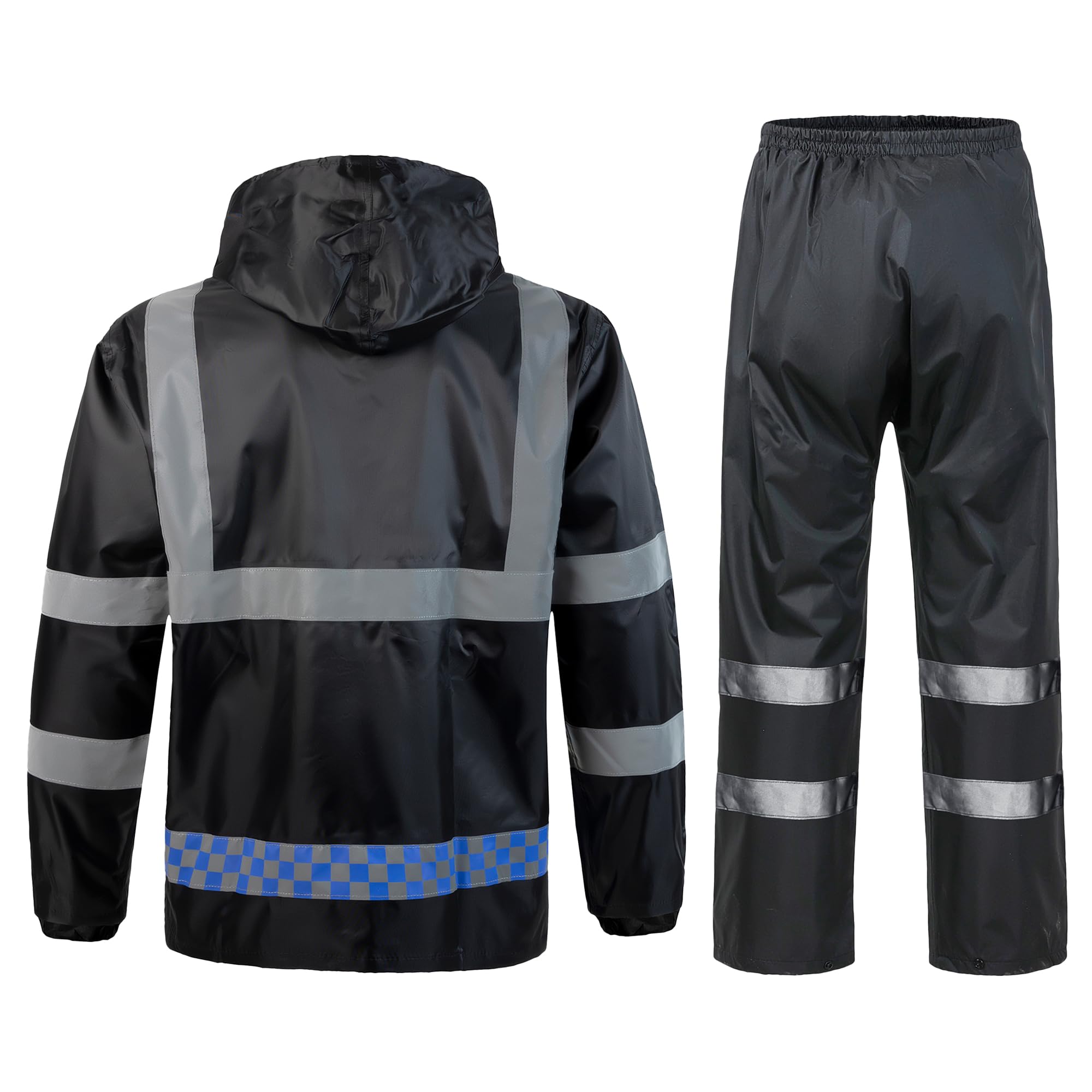 Impermeabile Unisex Tuta Antipioggia Riflettente Uomo Antipioggia 2 Pezzi Tuta Antipioggia Giacca Impermeabile da Lavoro Alta Visibilità Set di Giacca e Pantaloni da Pioggia