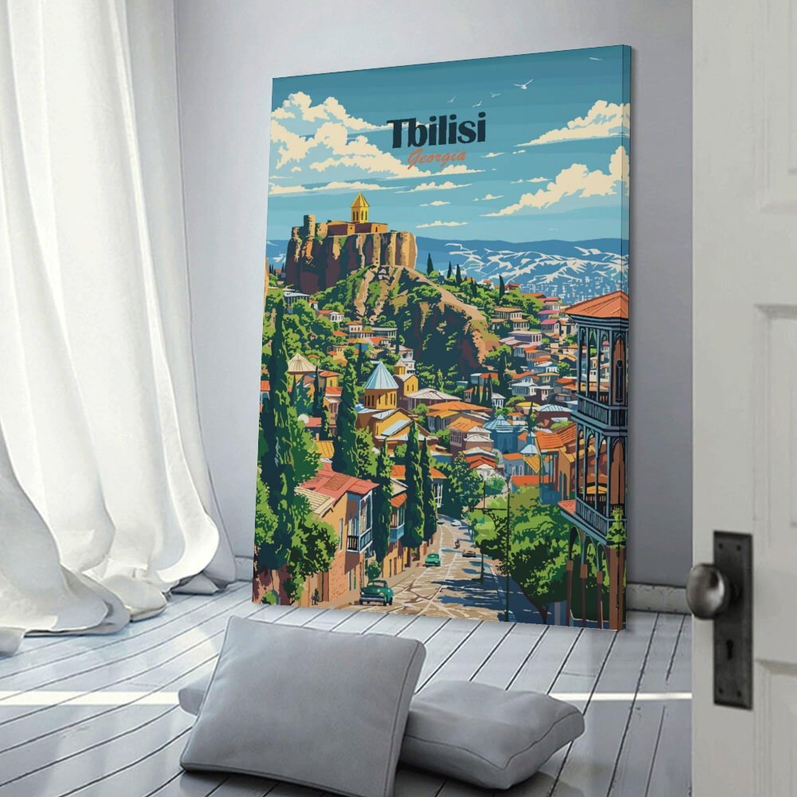 Junmoney Tbilisi, Georgia Travel Decorative Canvas Print 24x36inch(60x90cm), for Flats, Guest Rooms Or Compact Rooms, Home Artwork for Modern Interiors